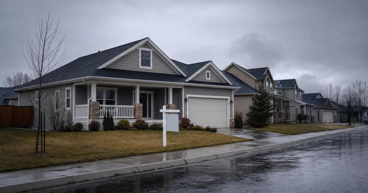 Suburban home for sale representing US pending home sales edging higher in April housing data