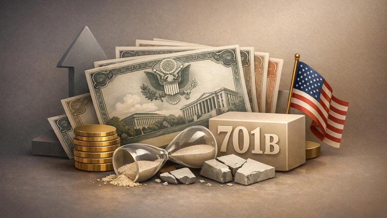 US Treasury bond market stress visualized with $701B debt sale and rising deficit impact
