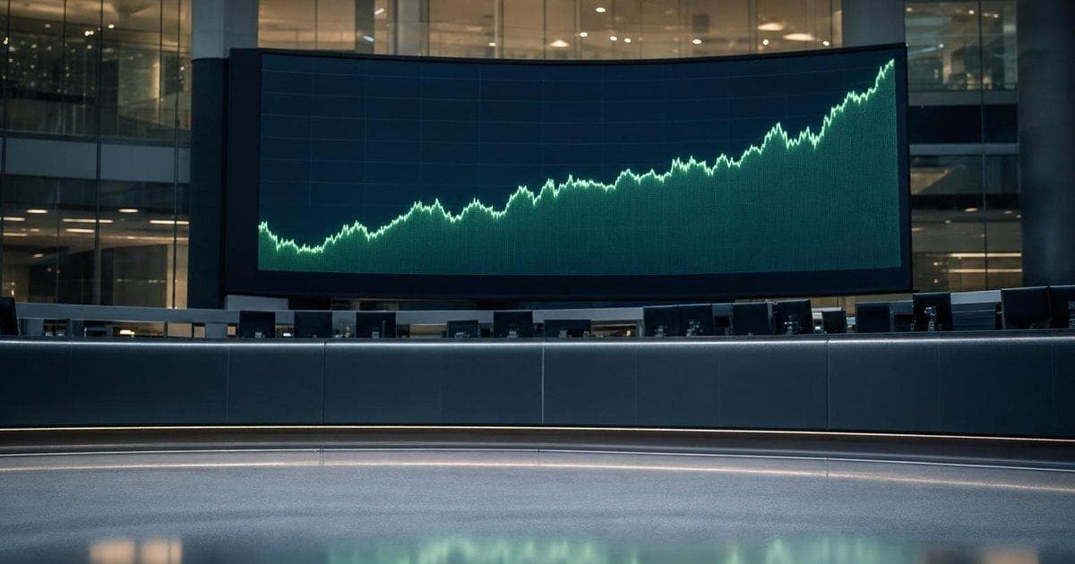 Stock market index board on trading floor as US stocks close at fresh record highs