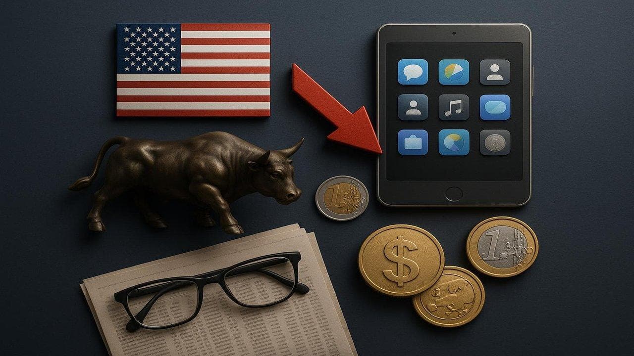 US stock market decline chart with tech sector weakness and mixed corporate earnings