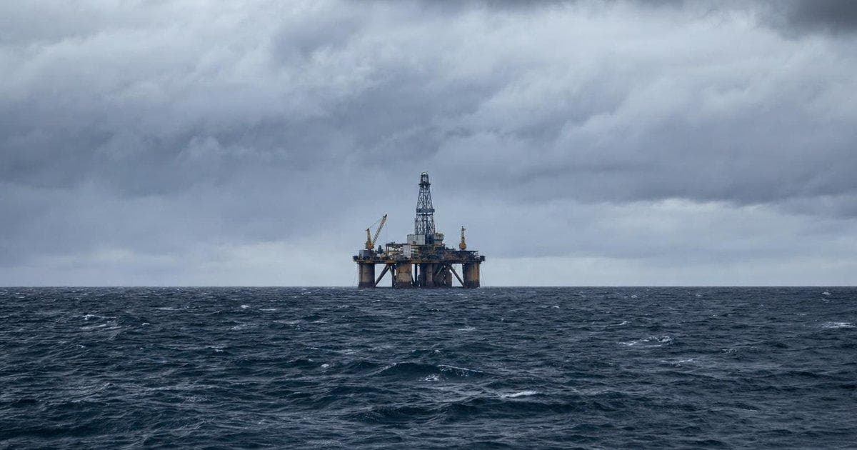 Offshore oil platform in rough seas as Gulf tensions disrupt global energy and crude oil flows