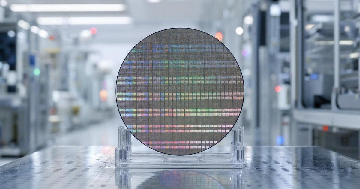 Semiconductor wafers in a chip fab as US considers tariffs to support domestic chipmaking