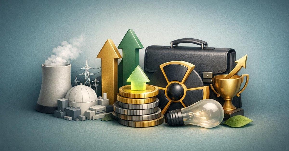 Chart of nuclear-focused utilities stocks rising on analyst upgrades and strong earnings