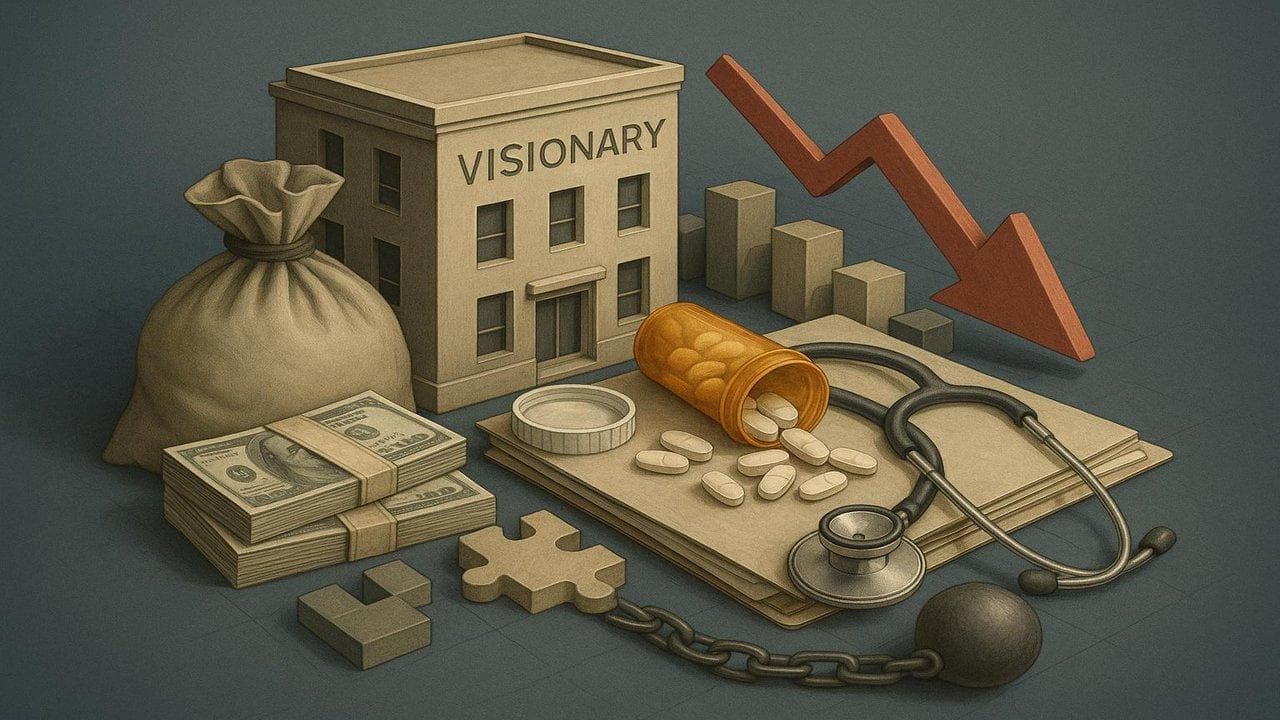 Visionary Holdings financial loss chart with health sector pivot and debt challenge highlights