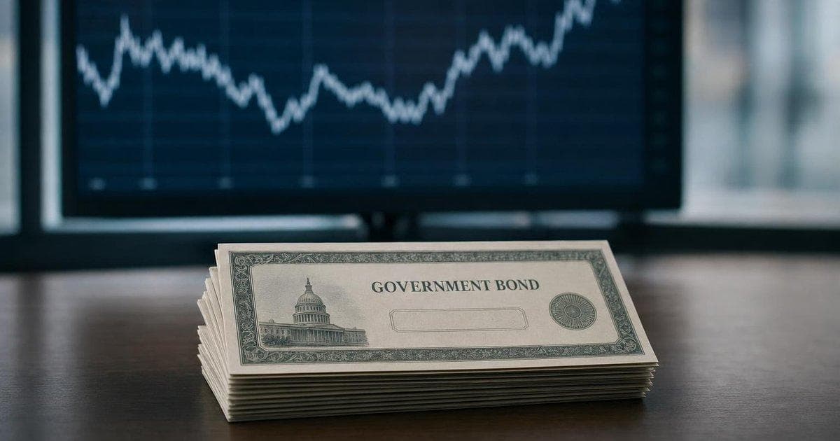 Government bond certificates on a trader desk as Treasury yields surge and Fed leadership changes